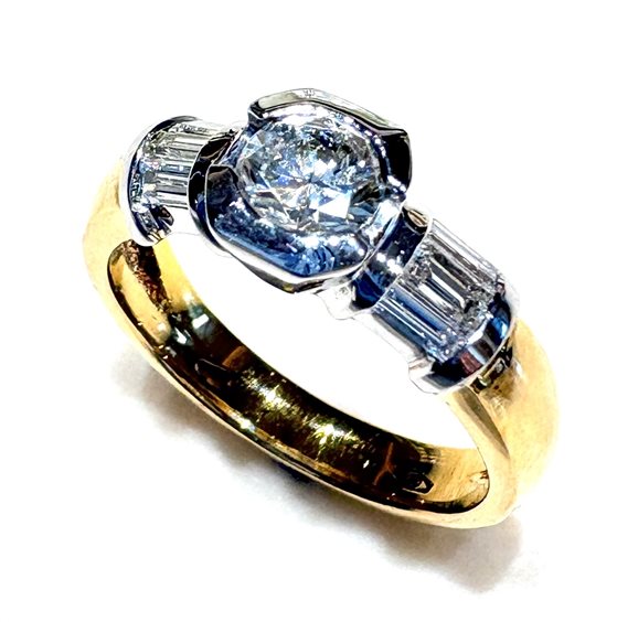 Anneau Sommer Femme Anni '80 in Or jaune Diamante 0.53 Ct SOLITARIO CT. 0,53C-0.44 G/VSI - SOLITARIO CT. 0,53C-0.44 G/VSI